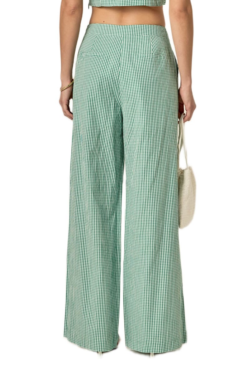 Check Wide Leg Pants, Alternate, color, KELLY GREEN