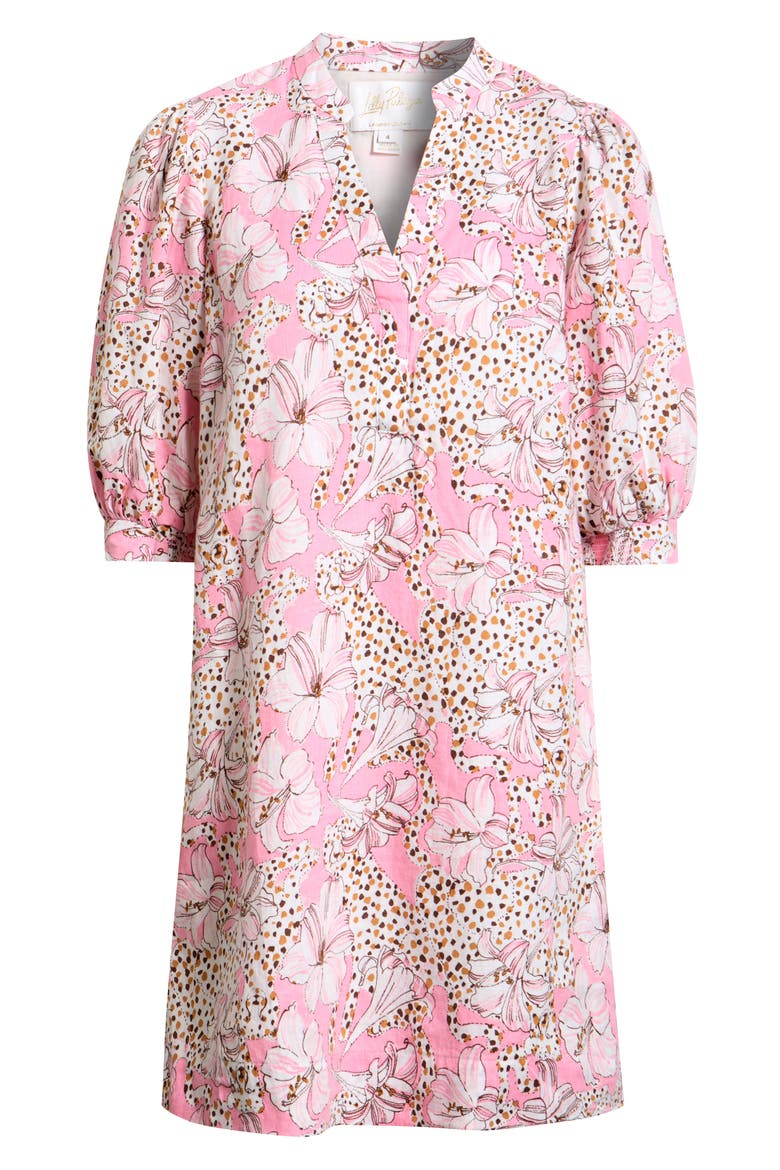 Mialeigh Linen Dress, Main, color, CONCH SHELL PINK WILDNESS