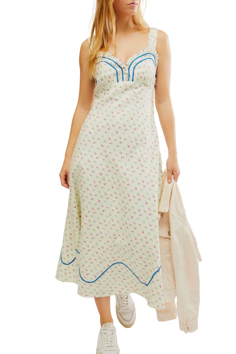 Sweethearts Tie Back Sleeveless Maxi Dress, Main, color, IVORY COMBO