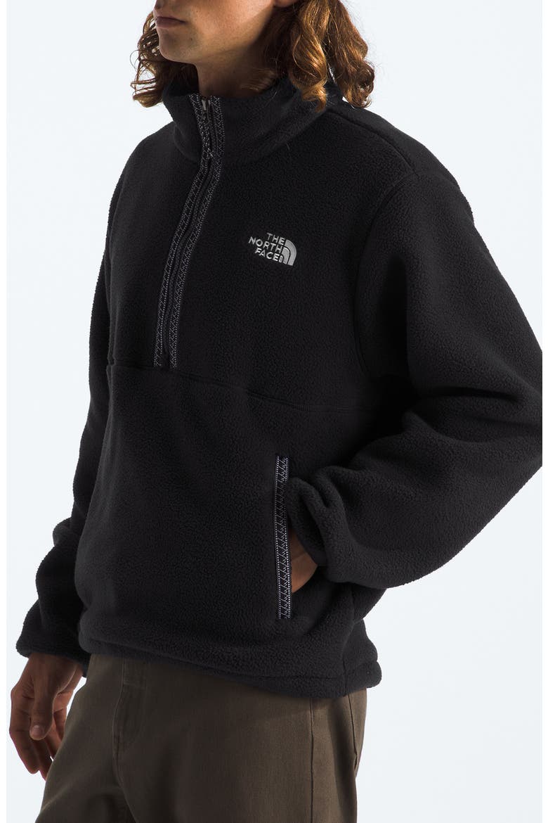 Fleeski Zip Fleece Pullover, Alternate, color, TNF BLACK/ TNF BLACK