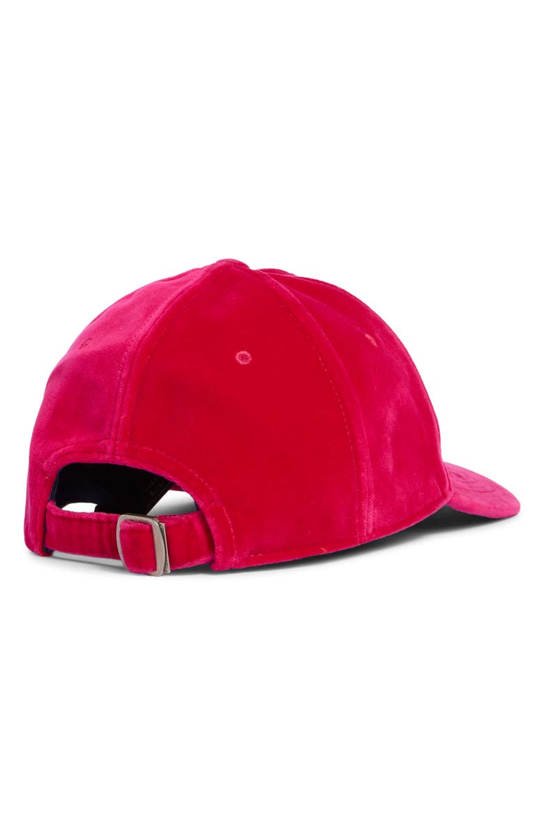 Gucci x MLB New York Yankees Velvet Baseball Cap, Alternate, color, Fuchsia