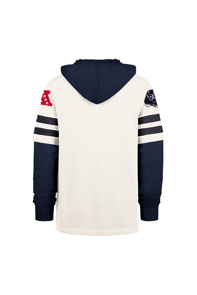 Men's '47  Cream Houston Texans Split Zone Cornerback Duo Lacer Hoodie, Alternate, color, Cream