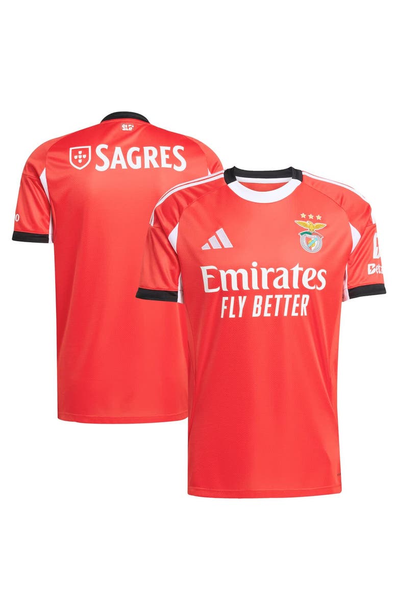 adidas Men's adidas Red Benfica 2025/26 Home Replica Jersey, Main, color, Red