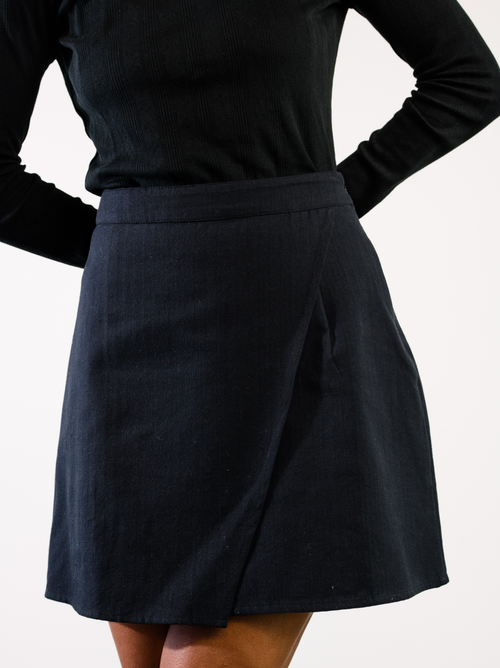 Able Micayla Wrap Mini Skirt In Black