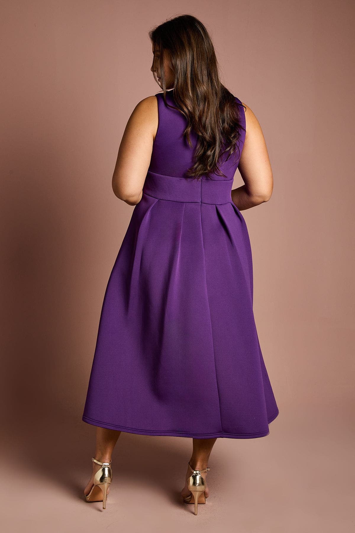 Plus V-Neck Plunge Midi Dress - image 2