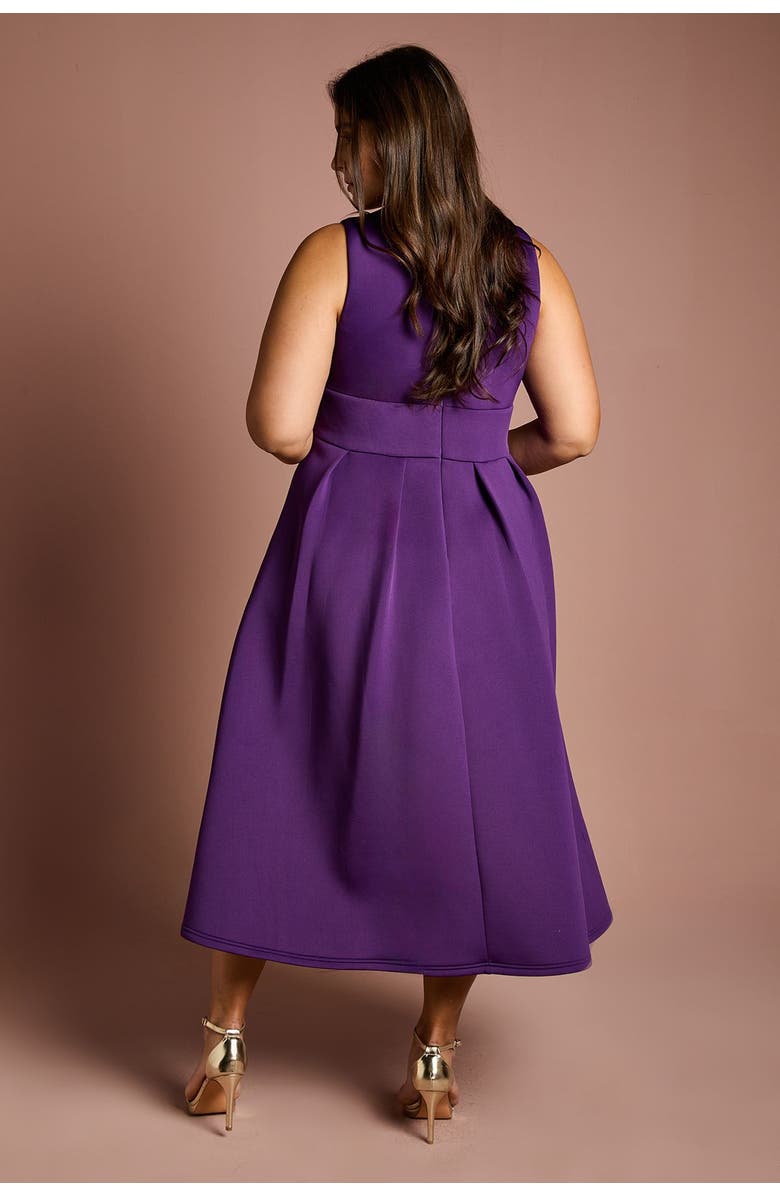 Coast Plus V-Neck Plunge Midi Dress, Alternate, color, Purple