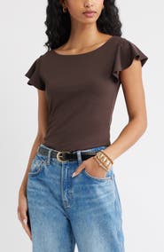 Open Edit Flutter Sleeve Top