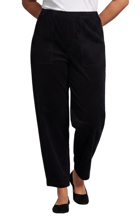 Corduroy High Rise Pull On Utility Barrel Leg Pants
