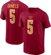 Nike Youth Nike Jayden Daniels Burgundy Washington Commanders 2024 NFL Draft First Round Pick Fuse Name & Number T-Shirt