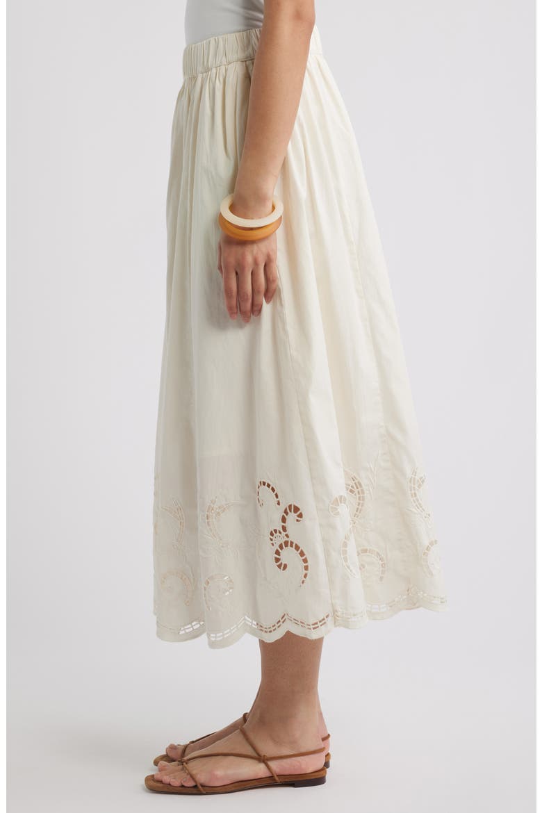Schiffli Embroidered Midi Skirt, Alternate, color, IVORY TOFU