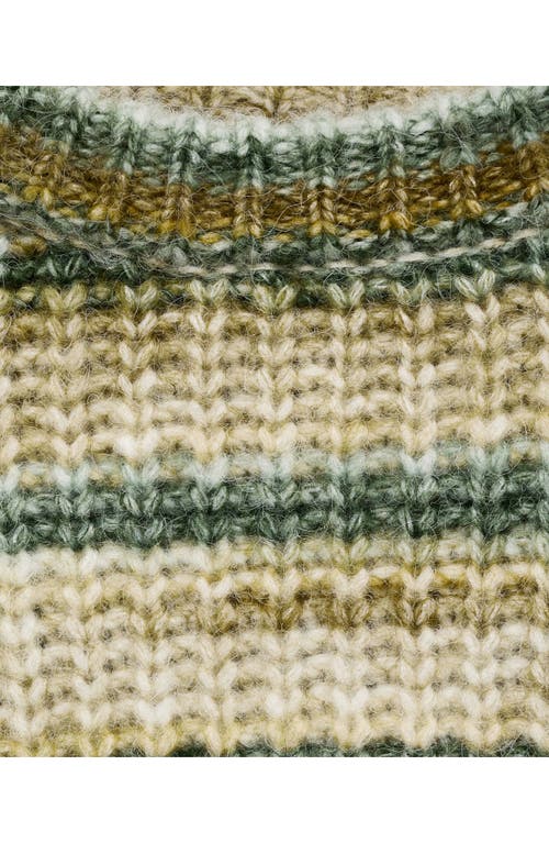 Mango Stripe Sweater In Dark Green