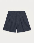 Fortela NY Pleated Linen Bermuda Shorts