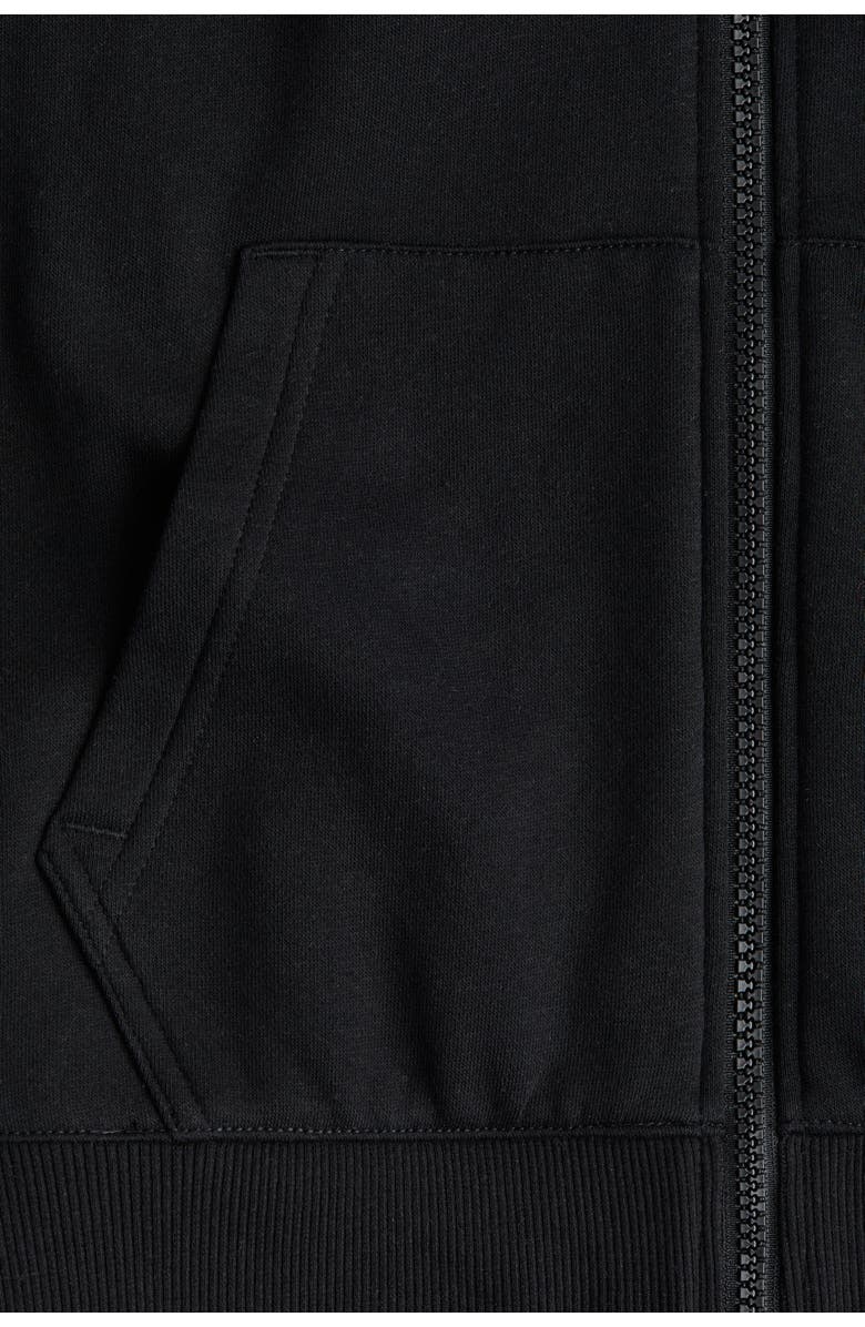 H&M Zip-through Hoodie, Alternate, color, Black