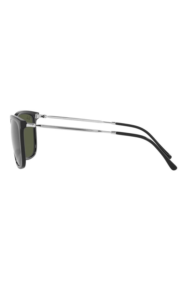 56mm Pillow Sunglasses, Alternate, color, BLACK / GREEN