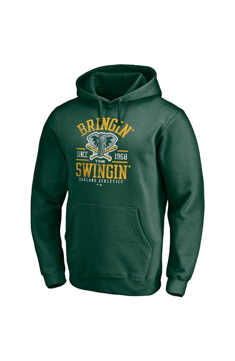 FANATICS Men's Fanatics Branded Green Oakland Athletics Hometown Collection Elephant Fitted Pullover Hoodie, Alternate, color,