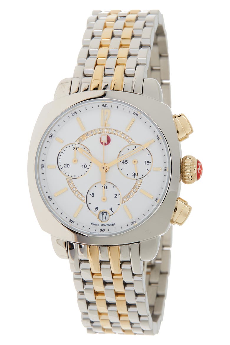 Women's Ascalon Diamond Two-Tone Bracelet Watch, 34mm x 41mm - 0.05 ctw, Main, color, NO COLOR