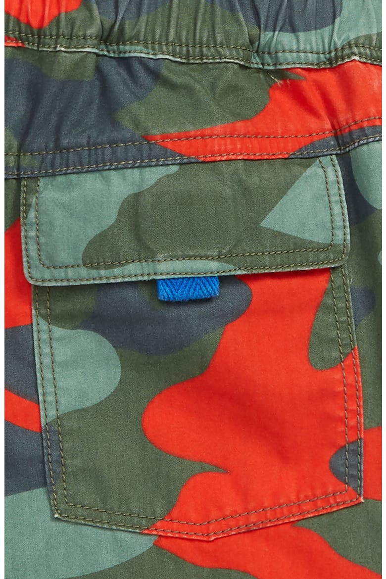 Camo Techno Shorts, Alternate, color, ORANGE SUNSET/ GREEN CAMO