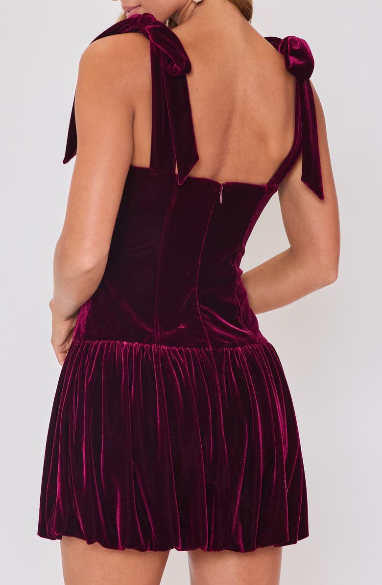 VICI Collection Veronica Velvet Bubble Hem Minidress, Alternate, color, Burgundy