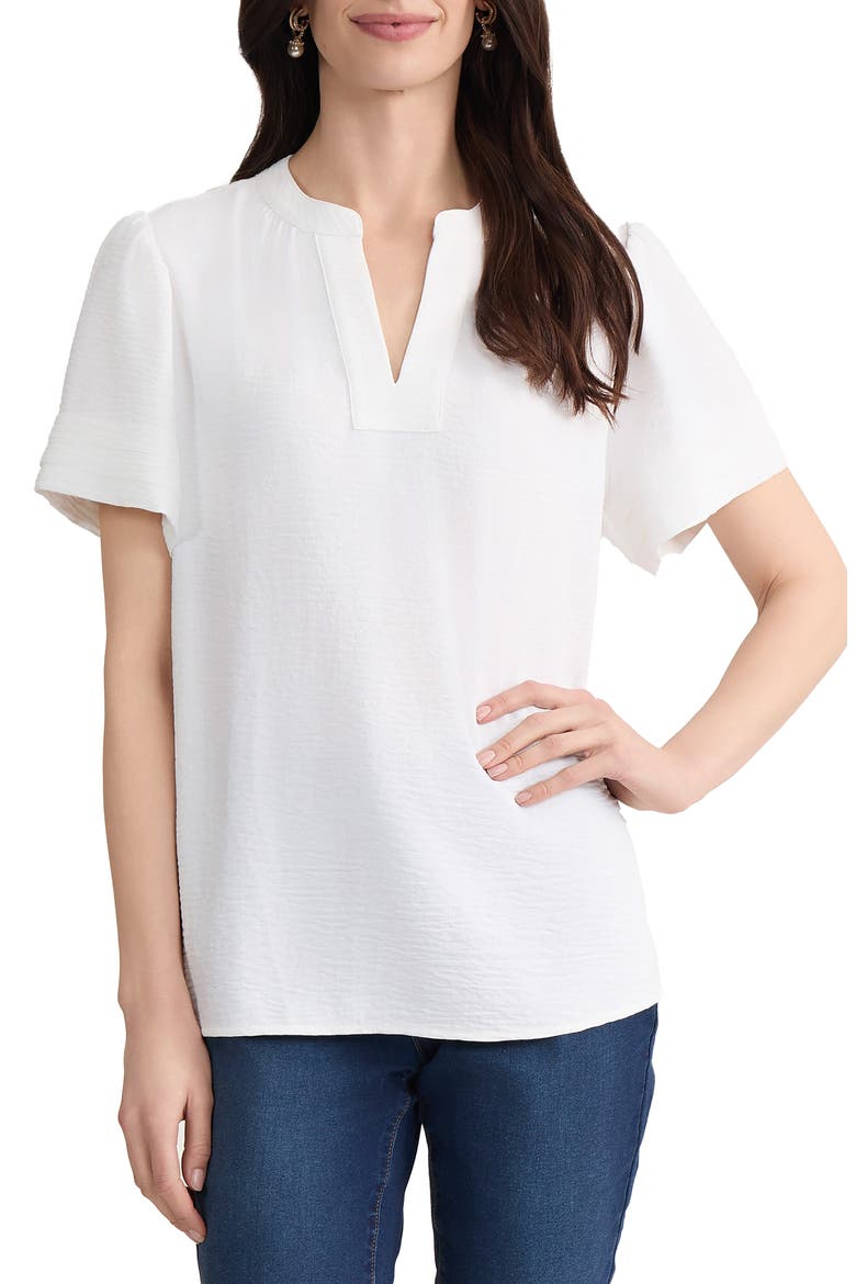 Short Sleeve Woven Shirt, Main, color, NATURAL WHITE