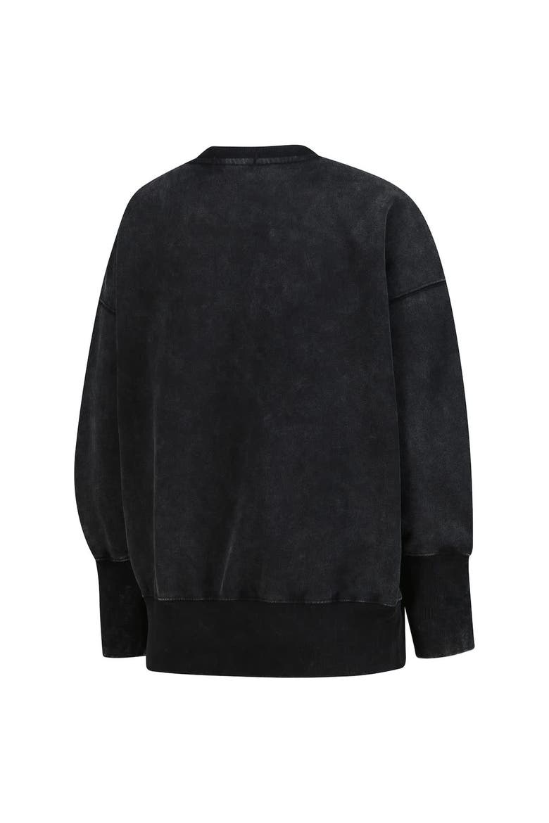 Women's Mitchell & Ness  Black Dallas Cowboys Delineate Mineral Wash Crewneck Sweatshirt, Alternate, color, Black