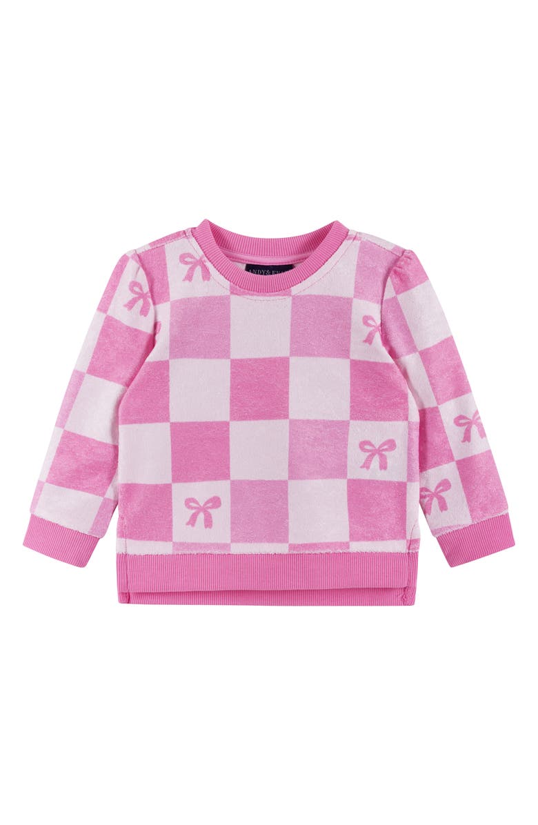 Andy & Evan Metallic Check Top & Shorts Set, Alternate, color, Checkered Bow