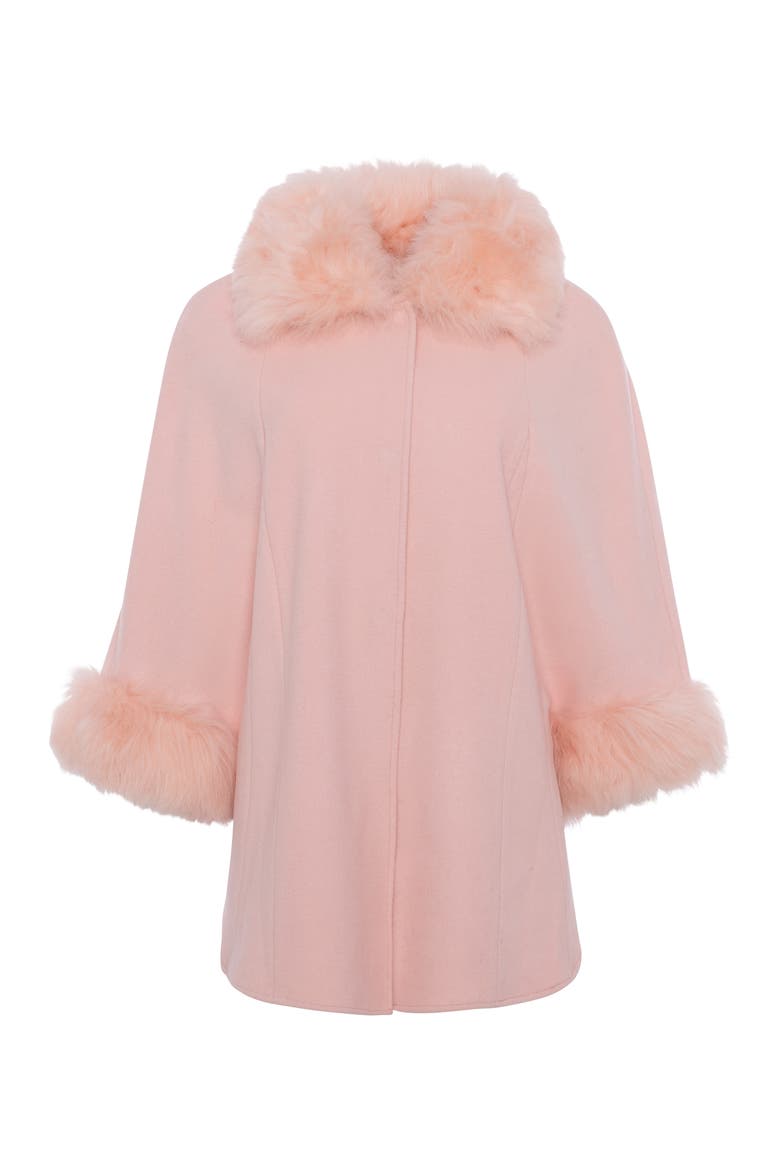 Select Wool Cape with Select Collar and Cuffs, Alternate, color, LIGHT PINK