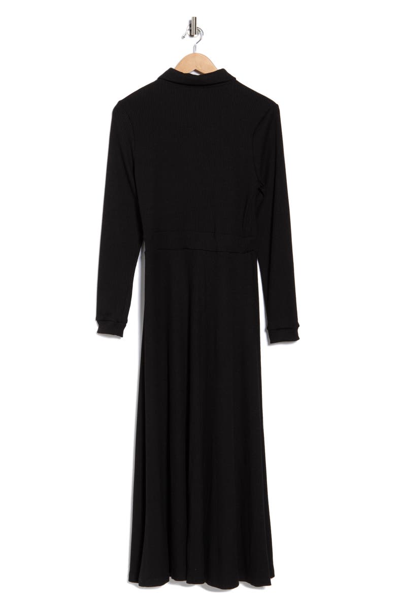 AREA STARS Raya Long Sleeve Rib Midi Dress, Alternate, color,
