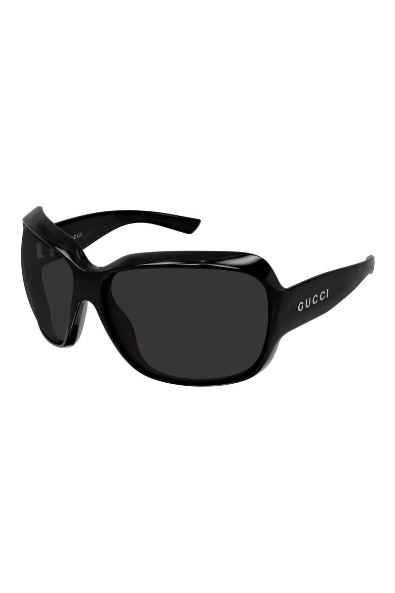 70mm Oversize Square Sunglasses, Alternate, color, BLACK