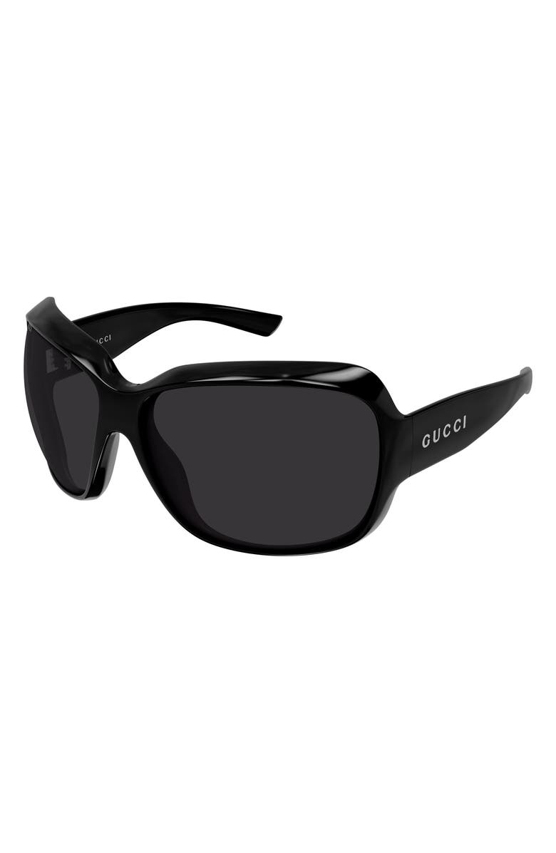 Gucci 70mm Oversize Square Sunglasses, Alternate, color, Black