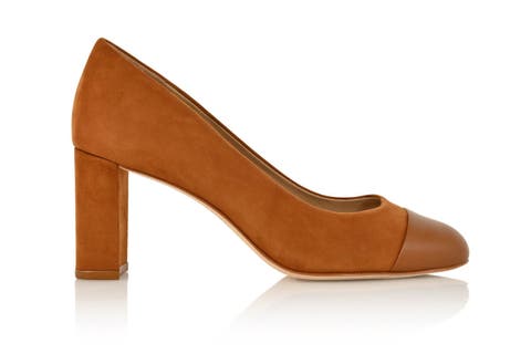 Sandra Leather Cap Toe Pump