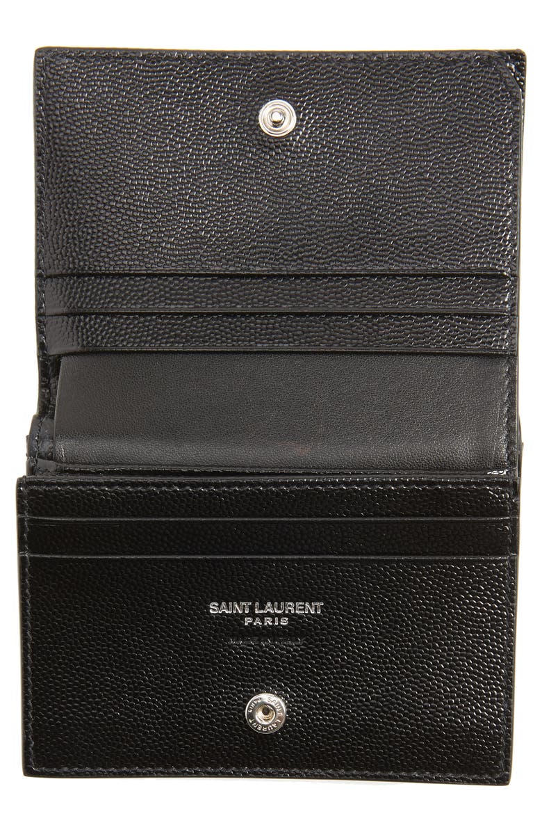 Saint Laurent Monogram Quilted Leather Card Case, Alternate, color, 