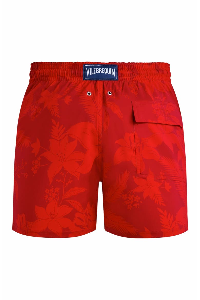 Men's Flower Power Stretch Short Swim Shorts, Alternate, color, LIPSTICK