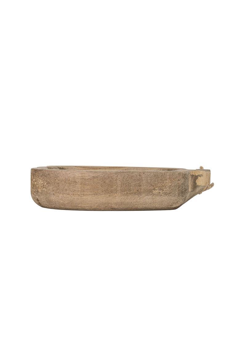 Pumpkin Trinket Dish Brown Wood & Jute, Alternate, color, Brown