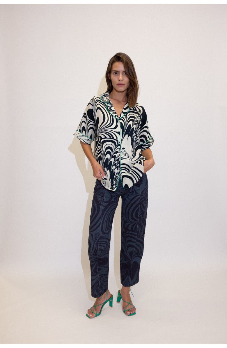 Untitled in Motion Dream Button-Up Printed Camp Shirt, Alternate, color, Nuva Black