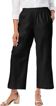 Jessica London Wide Leg Linen Crop Pant