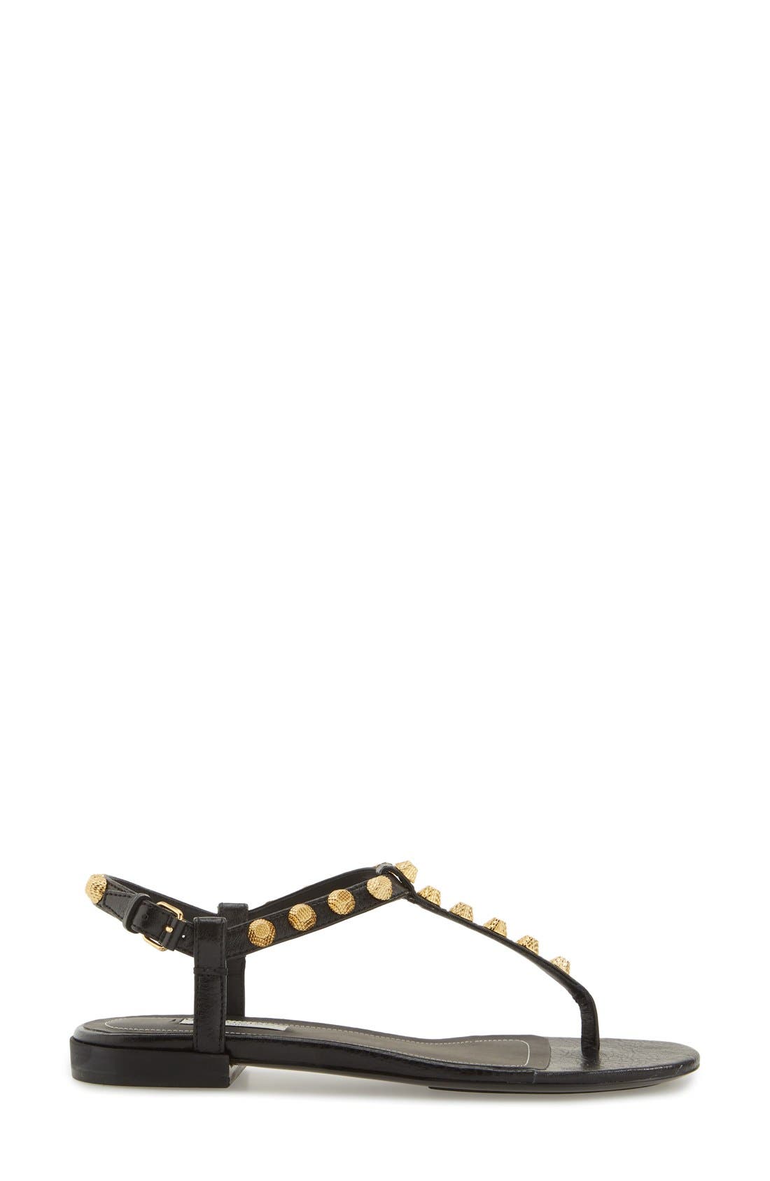 Balenciaga Studded T-Strap Sandal, Alternate, color, 