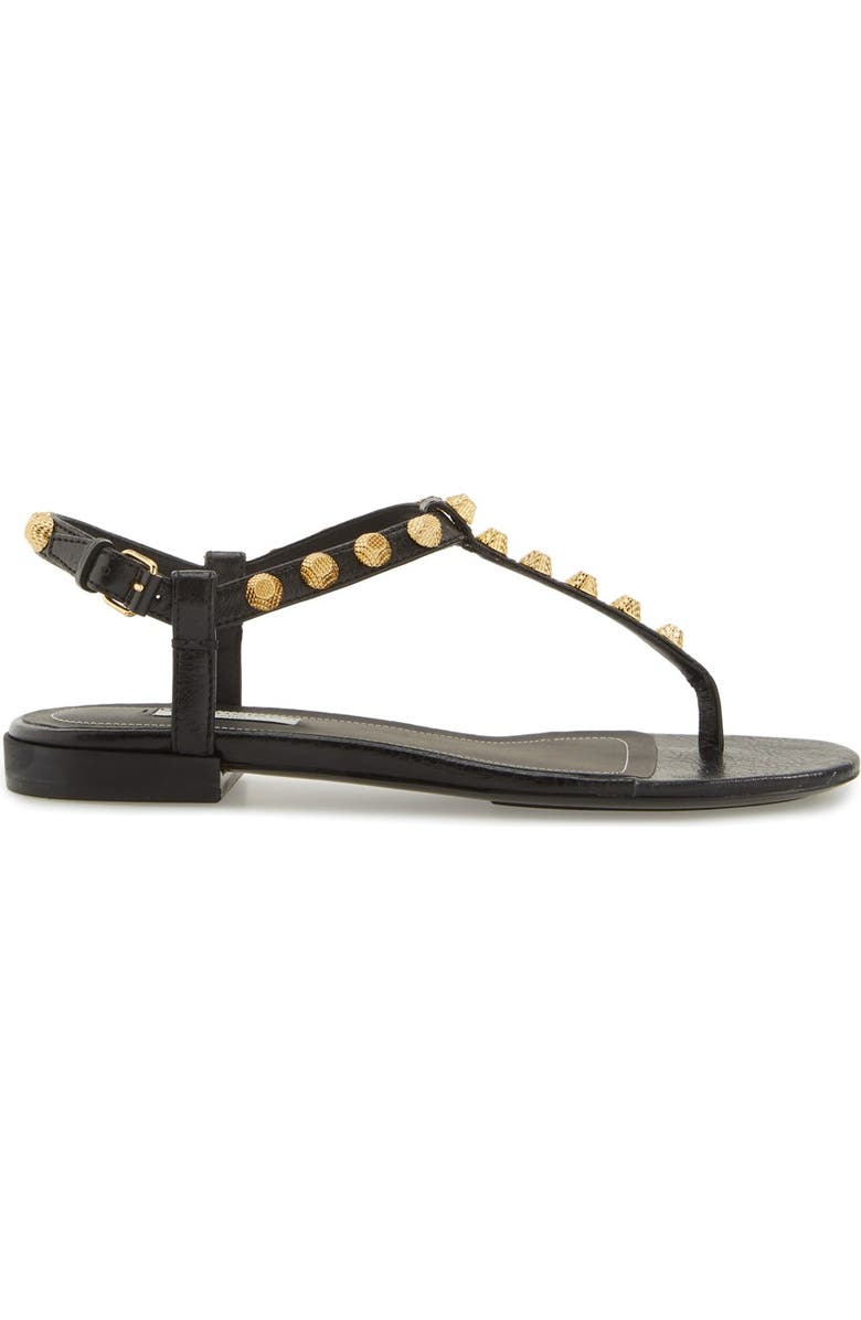 Balenciaga Studded T-Strap Sandal, Alternate, color,