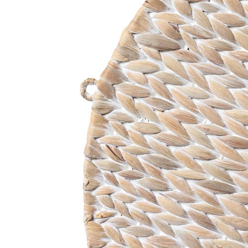 Happimess Annulus 3-shelf Circular Handwoven Hyacinth Wall Rack In White Wash