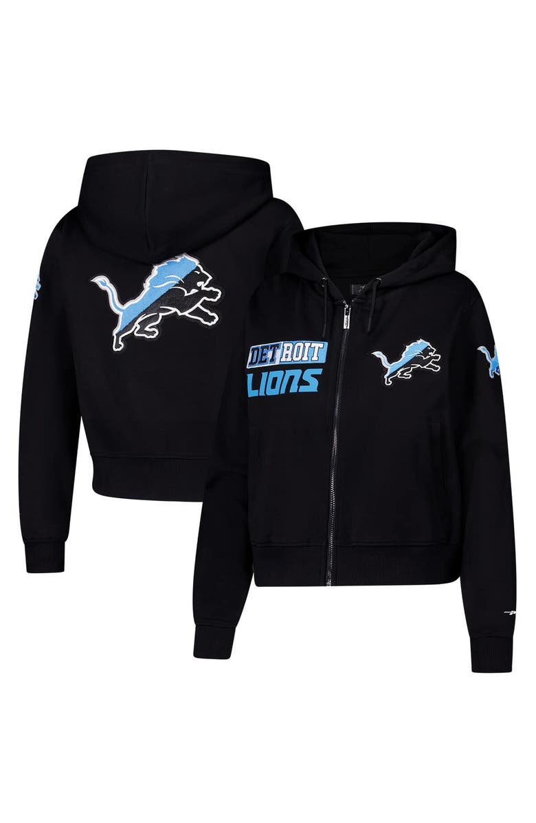 PRO STANDARD Women's Pro Standard Black Detroit Lions Split Logo Full-Zip Hoodie, Main, color, 
