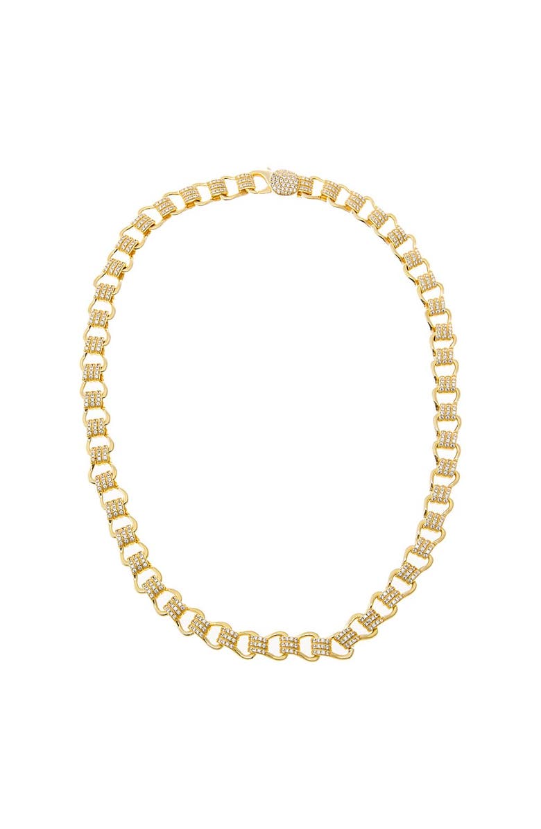 BY ADINA EDEN CZ Pave Link Tennis Necklace, Main, color, Gold