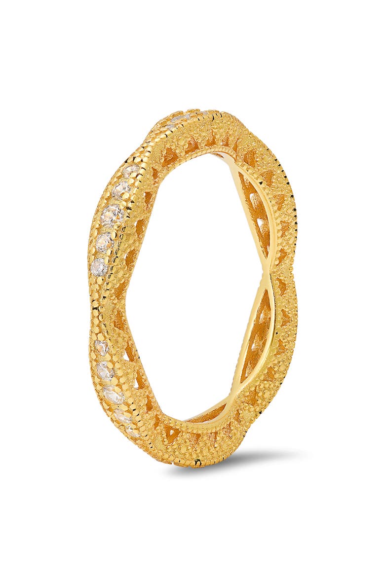 Vintage Swirl Eternity Cubic Zirconia Ring, Alternate, color, GOLD