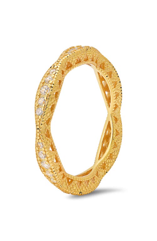 Queen Jewels Vintage Swirl Eternity Cubic Zirconia Ring In Gold