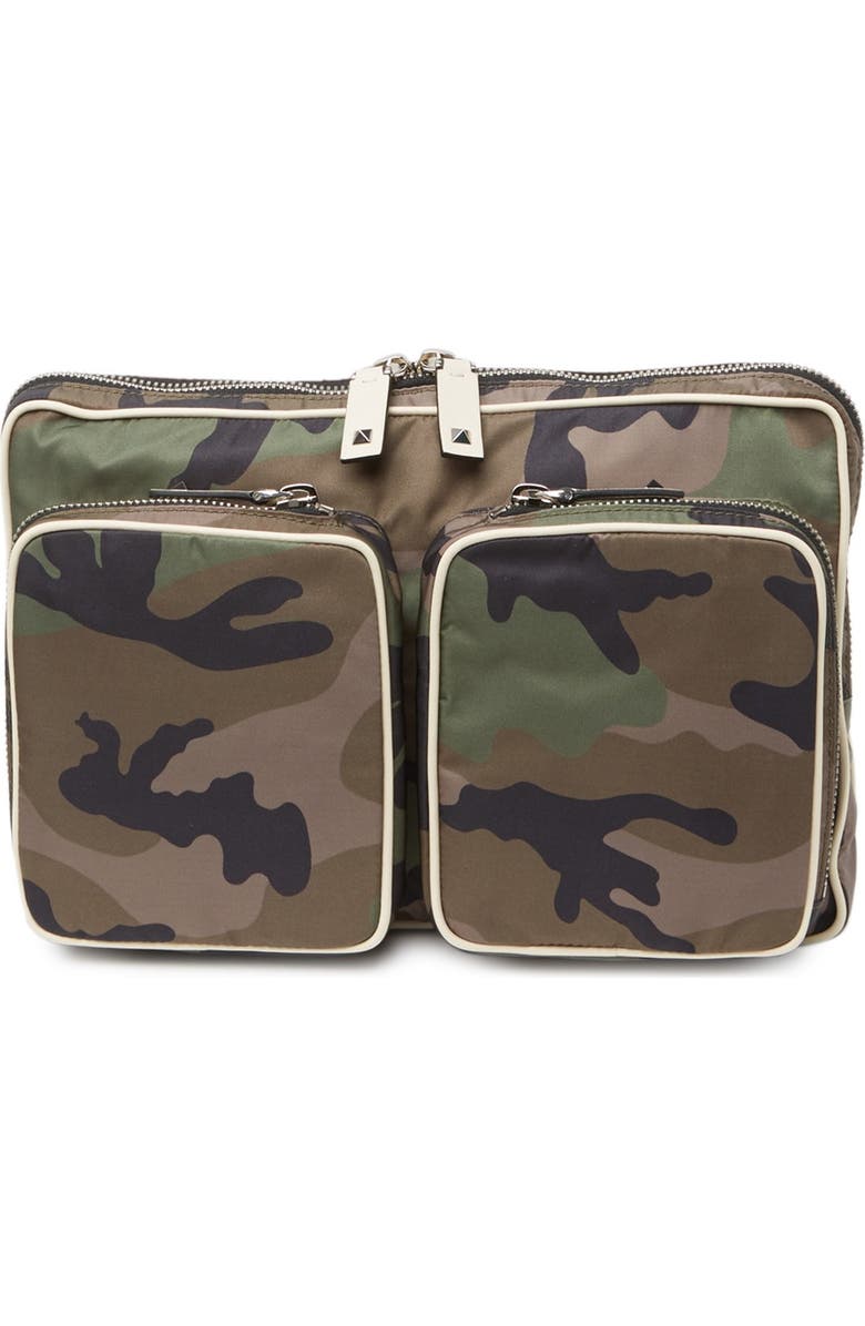 Valentino Camo Briefcase, Main, color,