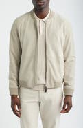Reiss Burnham Goatskin Suede Bomber Jacket