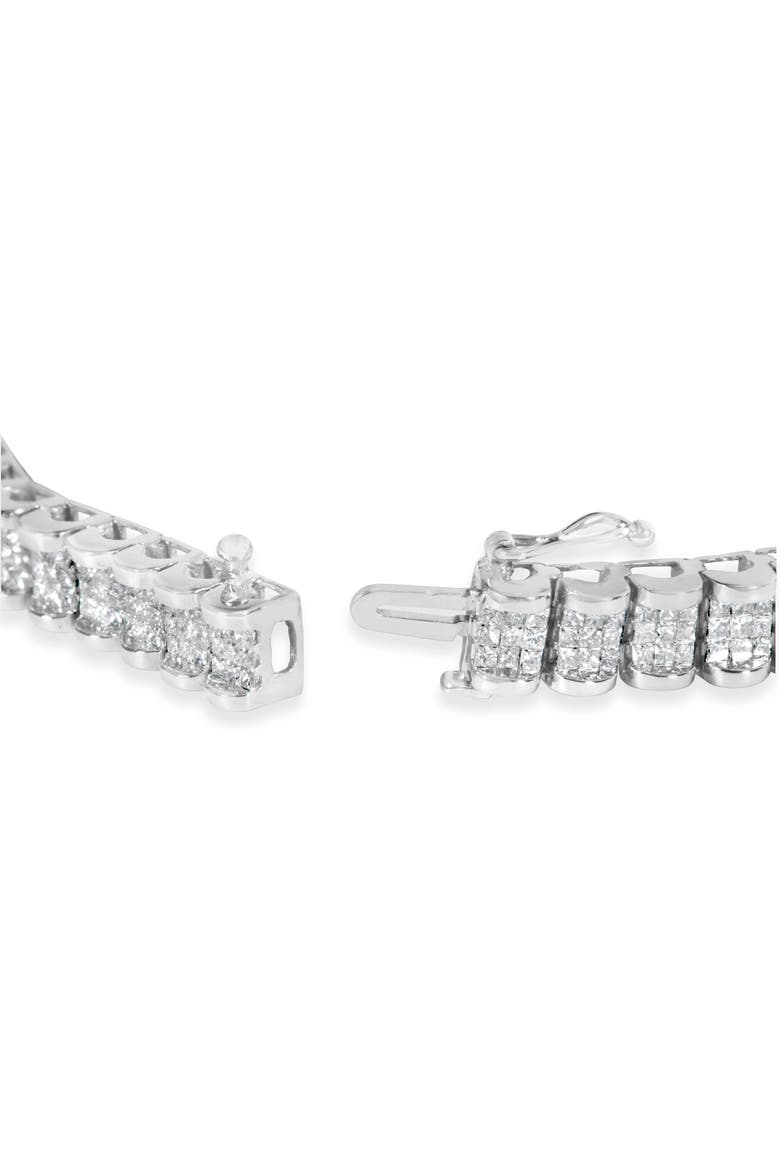 14K White Gold 5.00 Cttw Diamond Belt and Buckle Tennis Bracelet, Alternate, color, White Gold