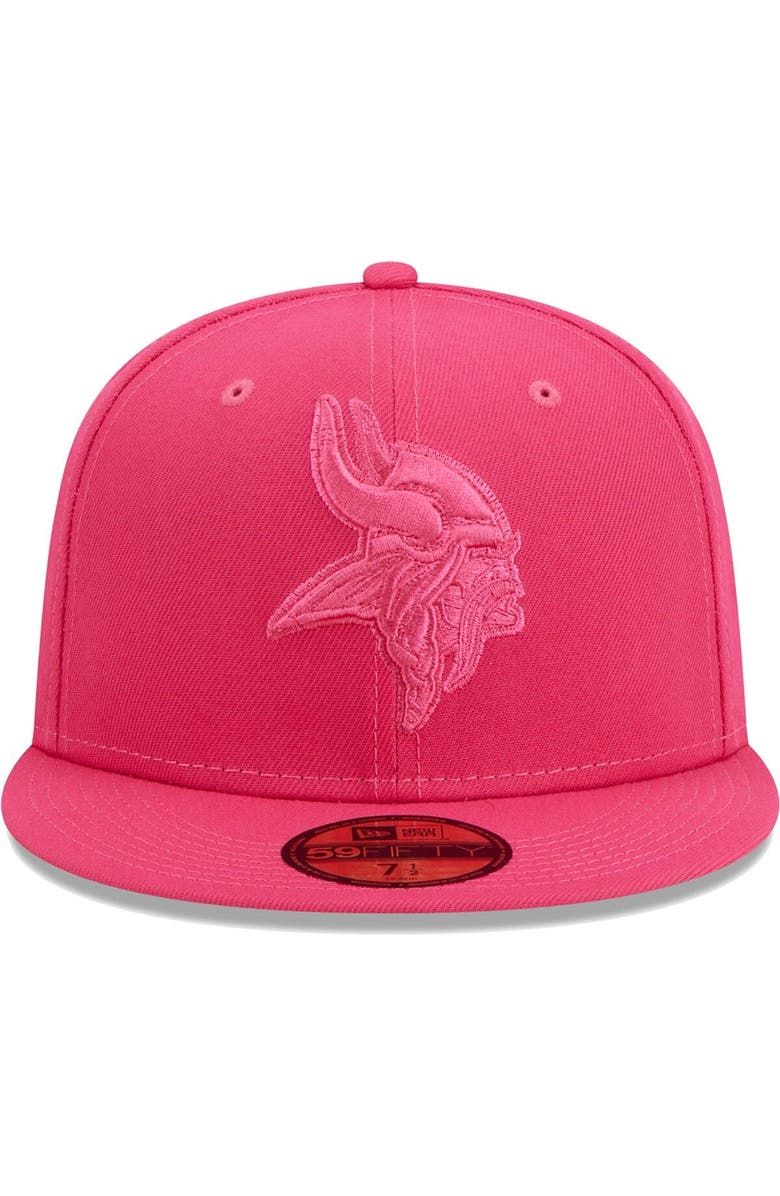 New Era Men's New Era Pink Minnesota Vikings Color Pack 59FIFTY Fitted Hat, Alternate, color, 