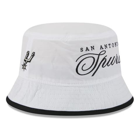 Men's New Era White/Black San Antonio Spurs 2025 NBA Draft Nylon Bucket Hat