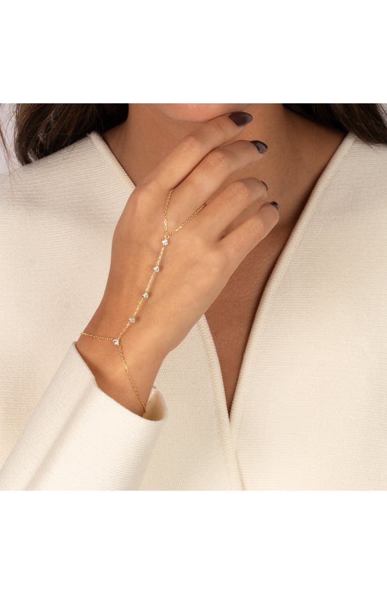 BY ADINA EDEN CZ Bezel Heart Hand Chain Bracelet, Alternate, color, 