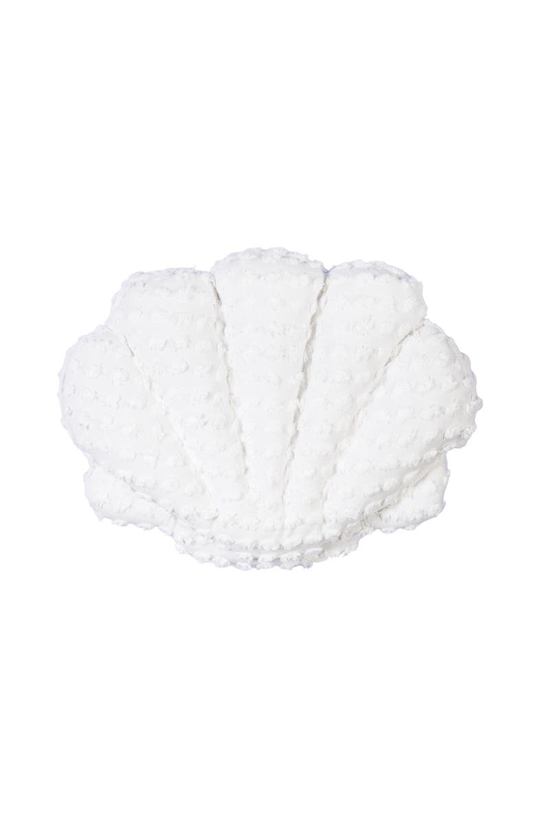 C&F Home Sea Shell Soft Textured Shaped Throw Pillow, 18" x 18", Main, color, White