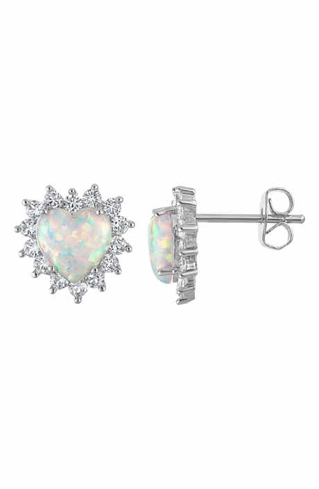 FZN Mixed Gemstone Heart Stud Earrings